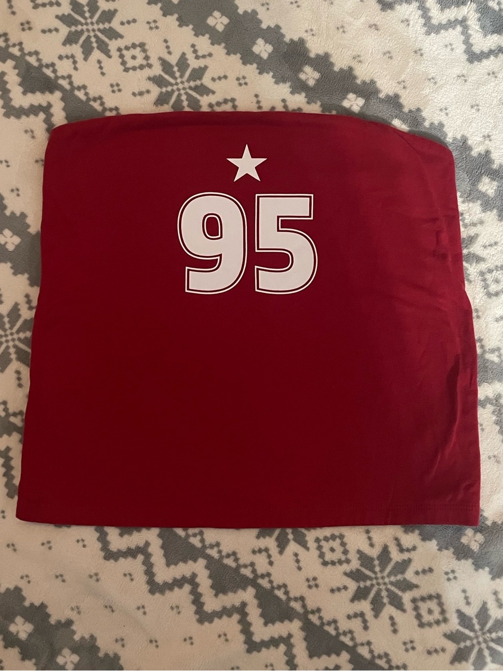 wild fable Red Graphic Tube Top with White '95' and Star